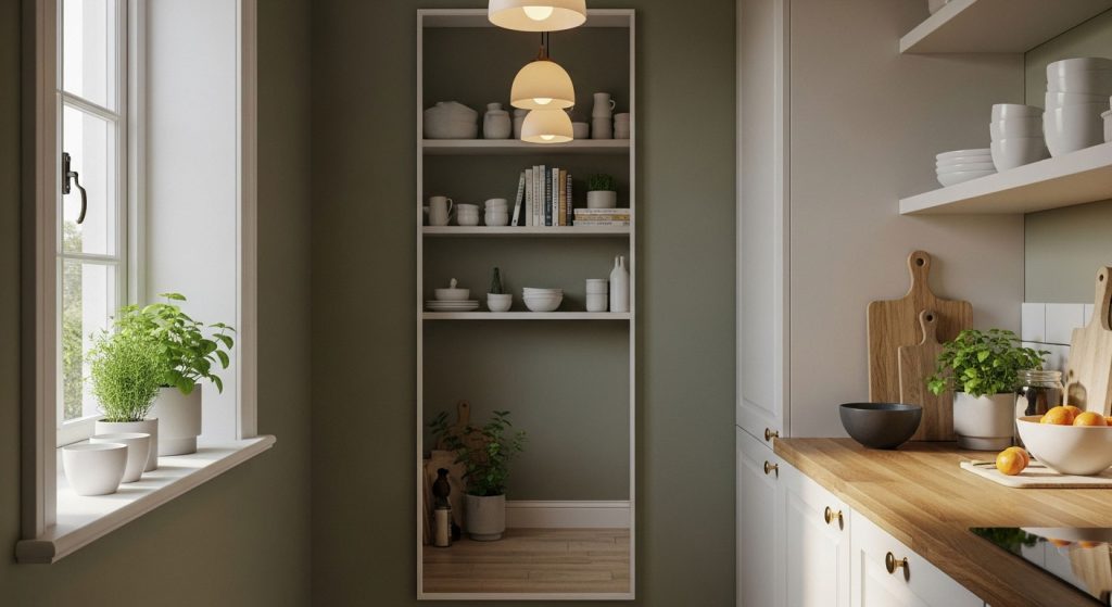 Use Mirrors in Unexpected Spaces (Like Kitchen or Closet)