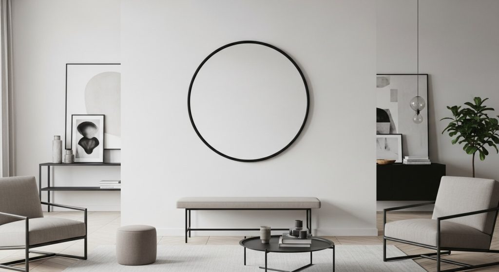 Minimalist Must-Have: Round Black Mirror Large