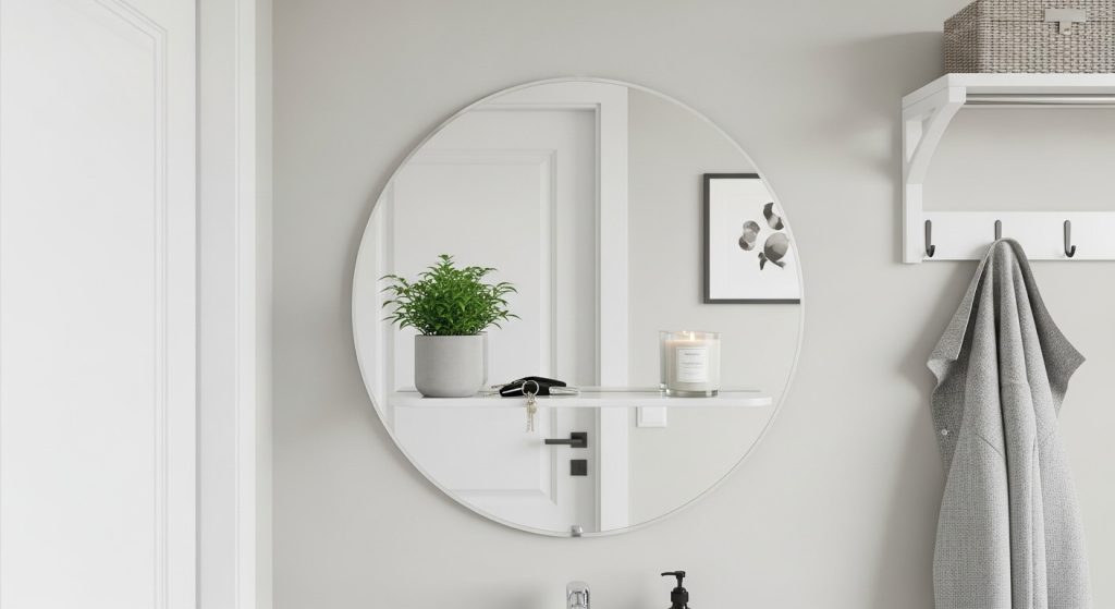 Functional Art: Round Mirror with Shelf