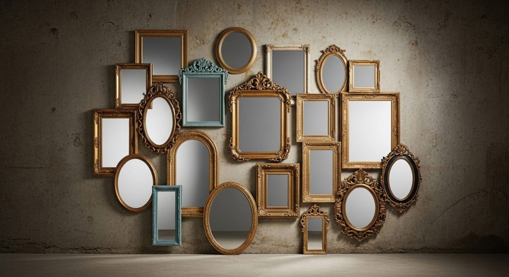 Layered Mirror Collage Wall