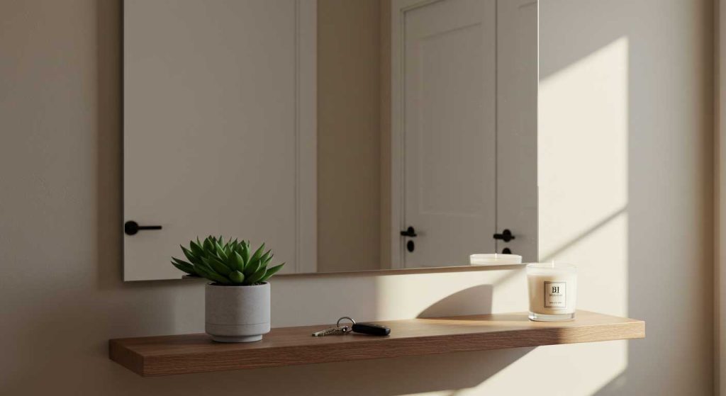 Go Functional with an Entryway Mirror with Shelf