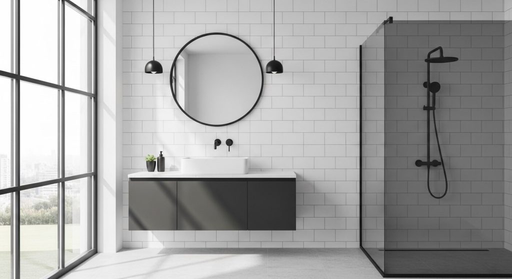 Black and Bold: Black Round Mirror for Bathrooms