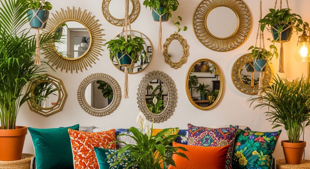 Style a Wall Mirror with Shelf in the Entryway
