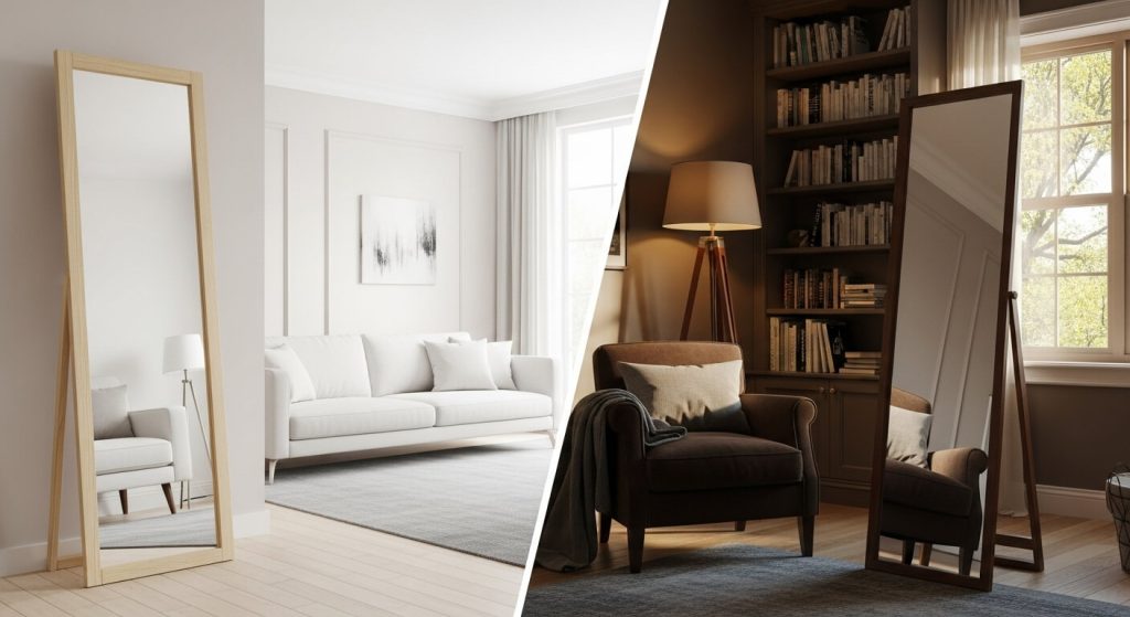 Light vs Dark Wood Full Length Mirrors: Mood & Style