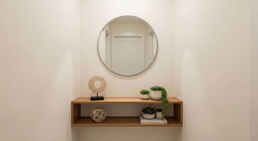 Mirror and Shelf Combo Wall