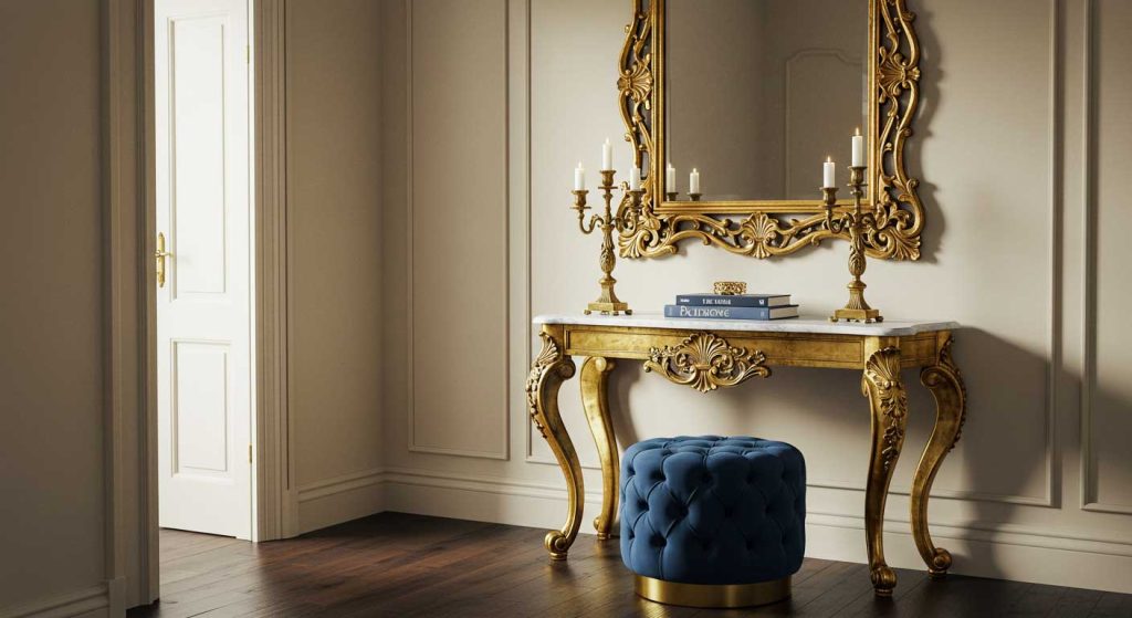 Add Glam with an Entryway Gold Mirror