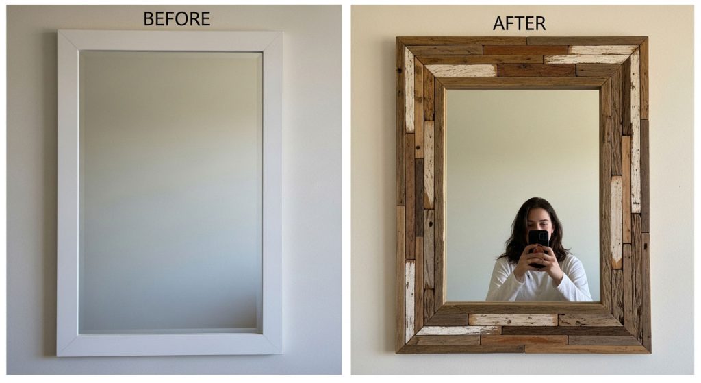 DIY Framing for a Mirror Adds Personality