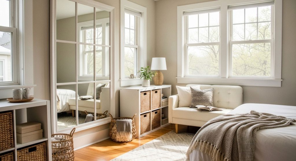 Try Window Mirror Wall Decor for Extra Light