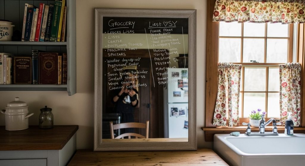 Chalkboard Painted Mirror Frame