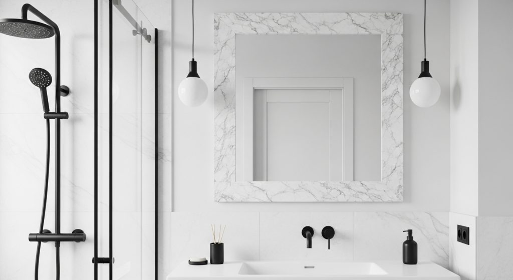 Faux Marble Frame with Contact Paper