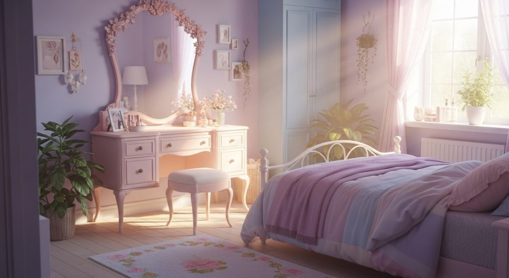 Mirror with Floral Frame: Romantic & Whimsical