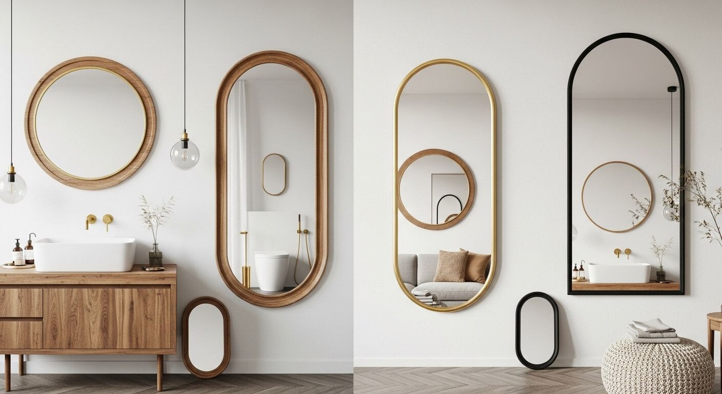 Popular Mirror Shapes: Round, Oval, Arched, and Rectangular