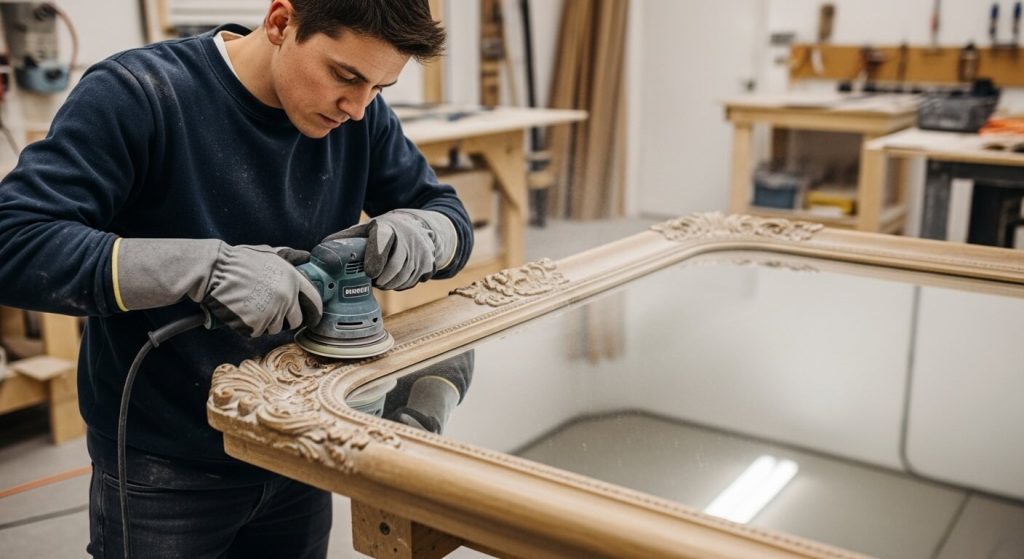 Finishing the Edges of the Mirror