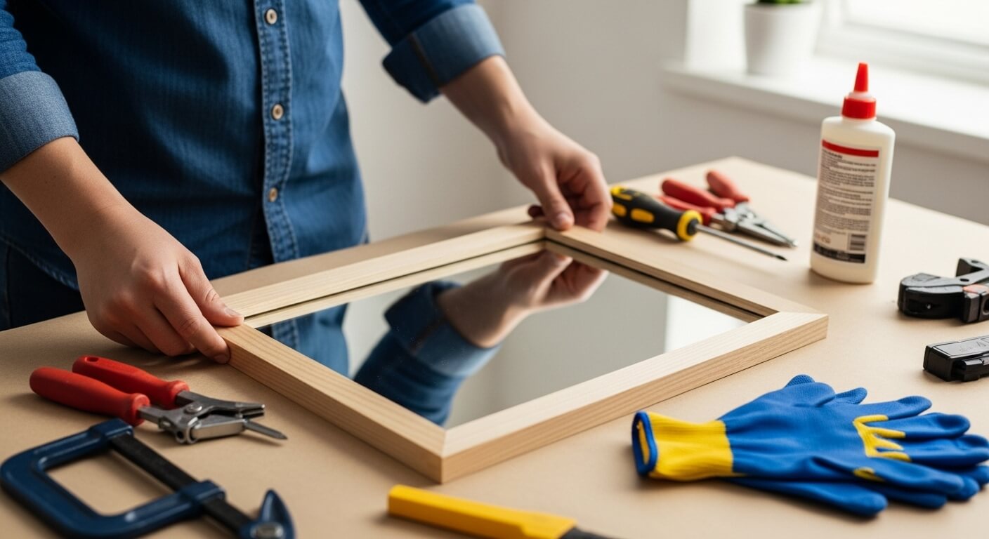 how to mount a mirror in a frame
