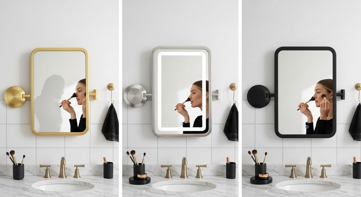 makeup mirrors that attach to wall