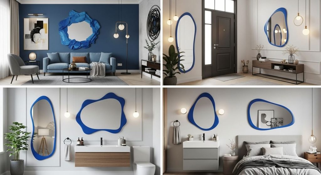 Best Places to Use a Blue Wall Mirror