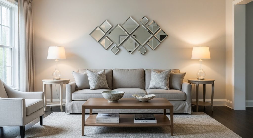 Diamond Mirrors Wall Decor for Living Rooms