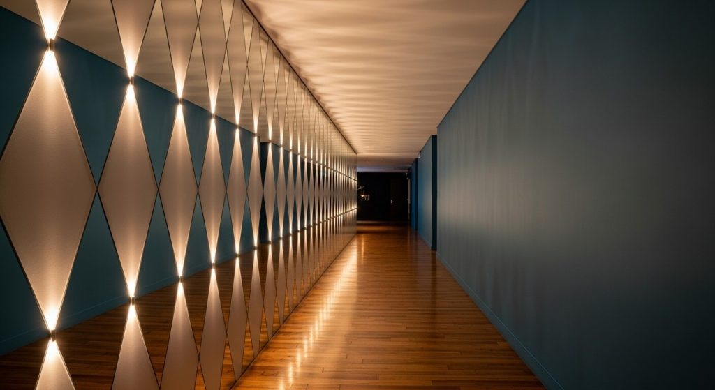 Hallway Transformations with Diamond Mirrors Wall Decor