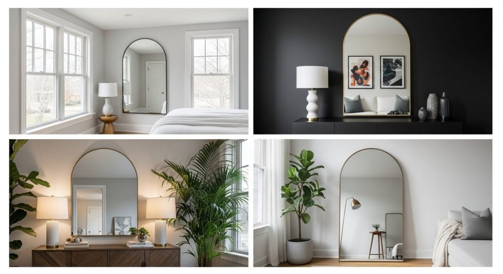 How to Style and Position a Large Arched Wall Mirror