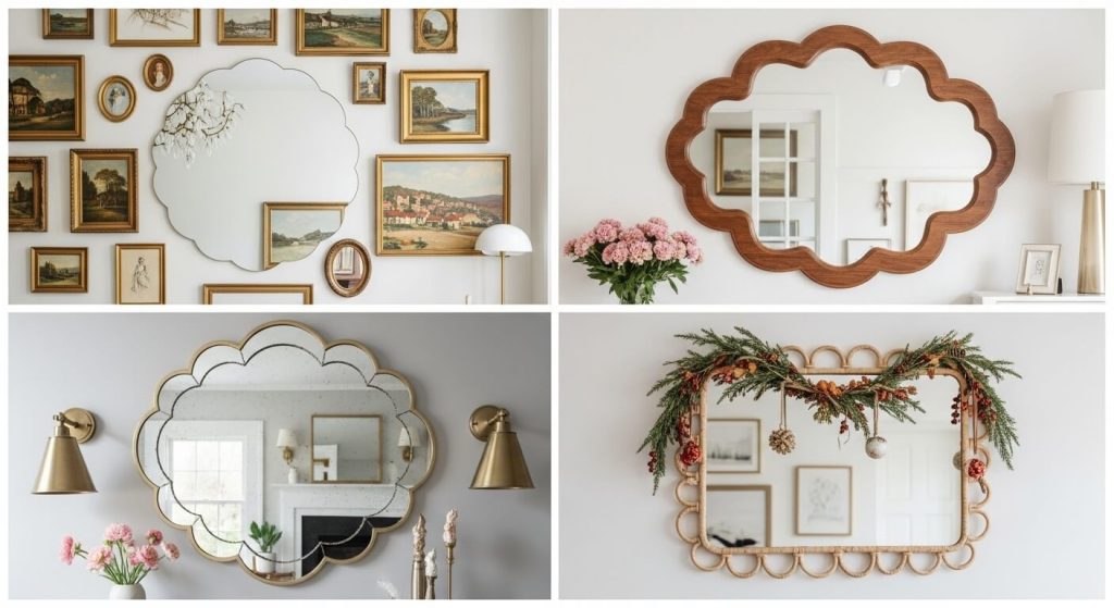 Styling Ideas for a Scalloped Wall Mirror