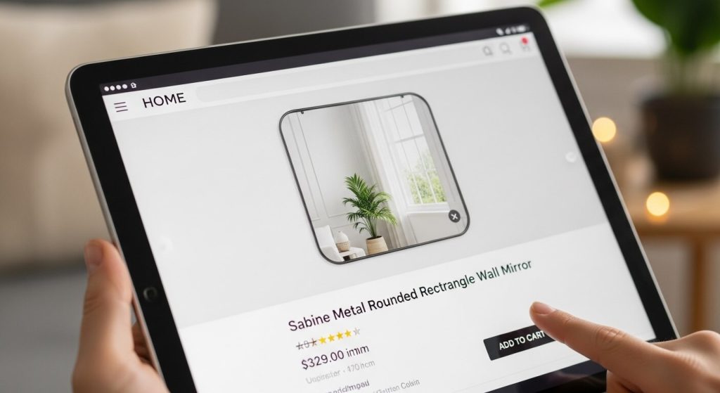 Where to Buy the Sabine Metal Rounded Rectangle Wall Mirror