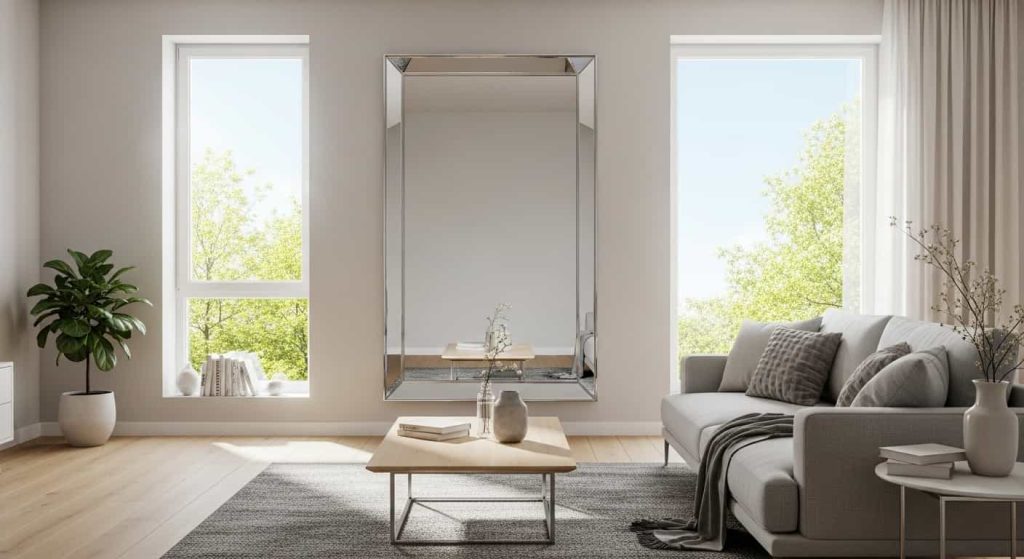 Strategic Placement - Mirrors Opposite Windows and Light Sources