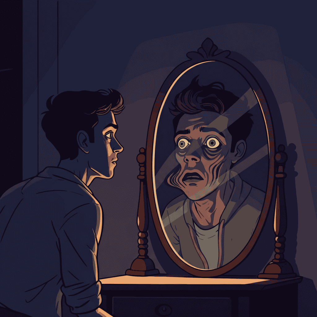 How Staring at a Mirror Creates Visual Distortions