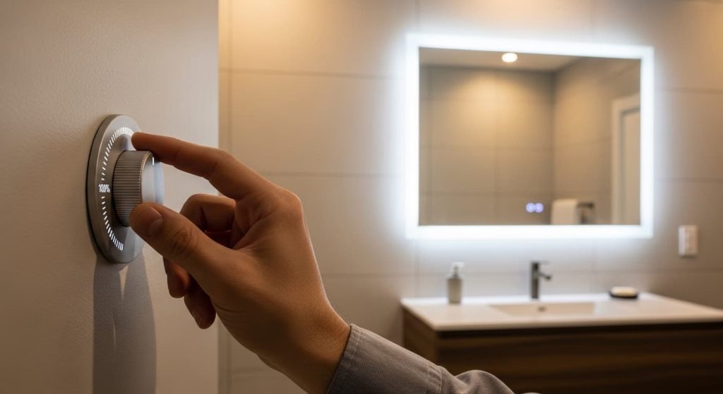 Testing dimmer switch at full brightness to diagnose LED mirror flickering problem