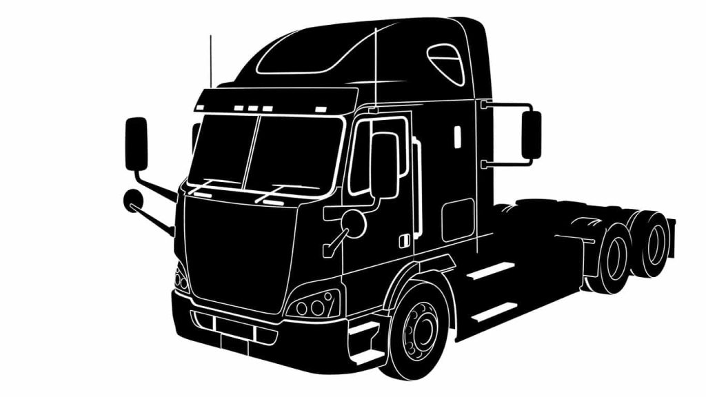 minimal silhouette of truck with multi-mirror visibility system