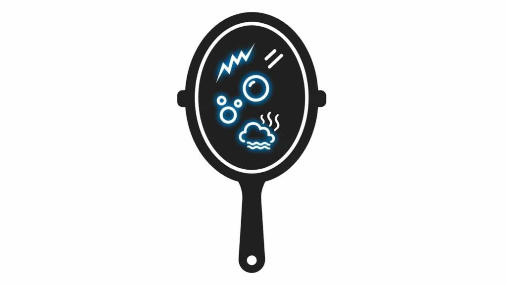 minimal silhouette showing mirror surface defects