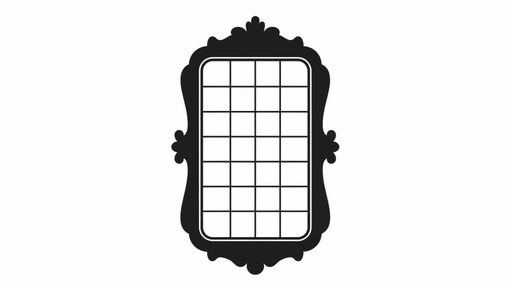minimal silhouette of grid reflection for distortion check